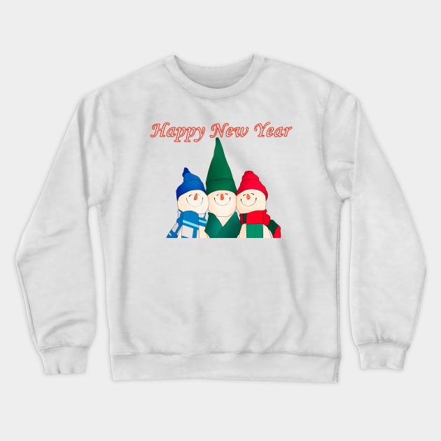 Snowmen Happy new year Crewneck Sweatshirt by Rasheba